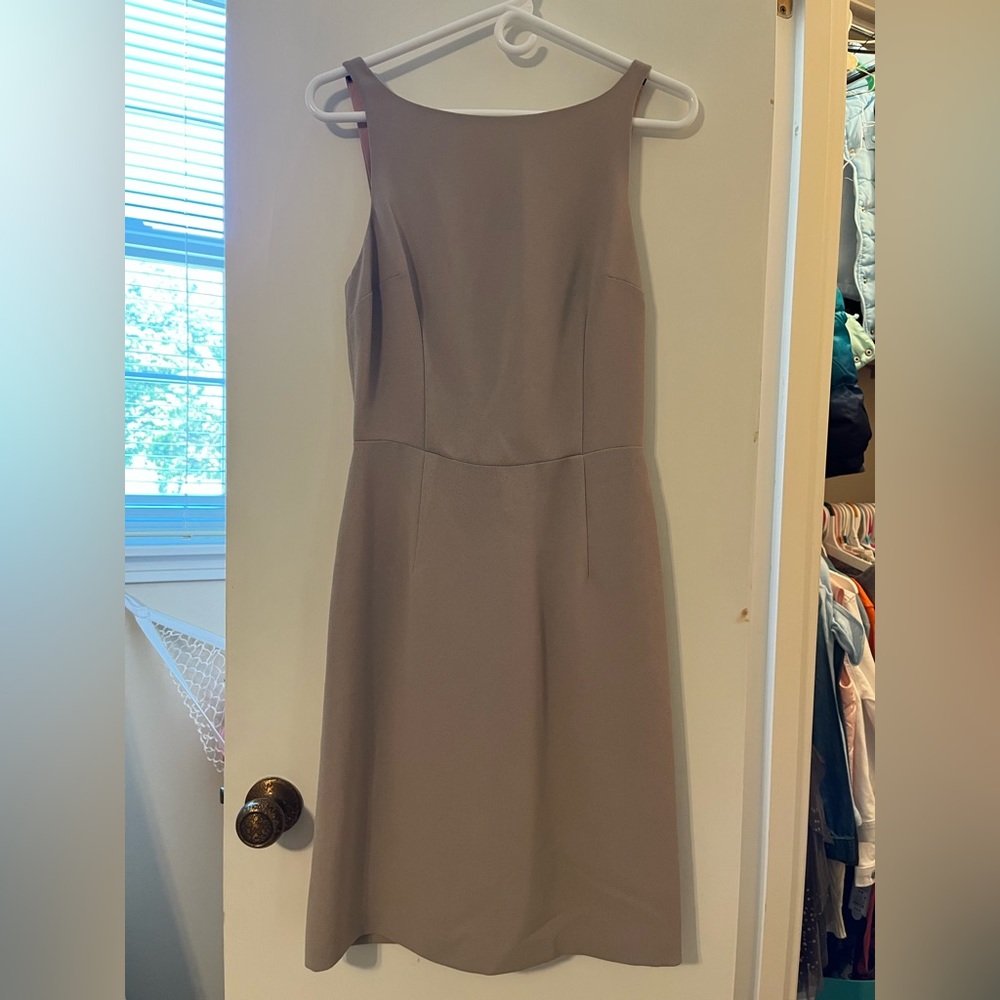 Nicole Miller NYC Size 8 Beige Lined Wiggle Dress